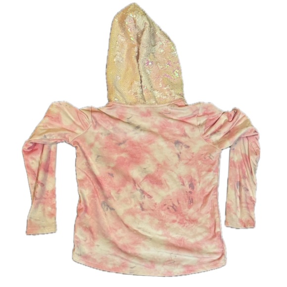 Self Esteem sz L Pink tie dyed sequined hoodie - Picture 2 of 9